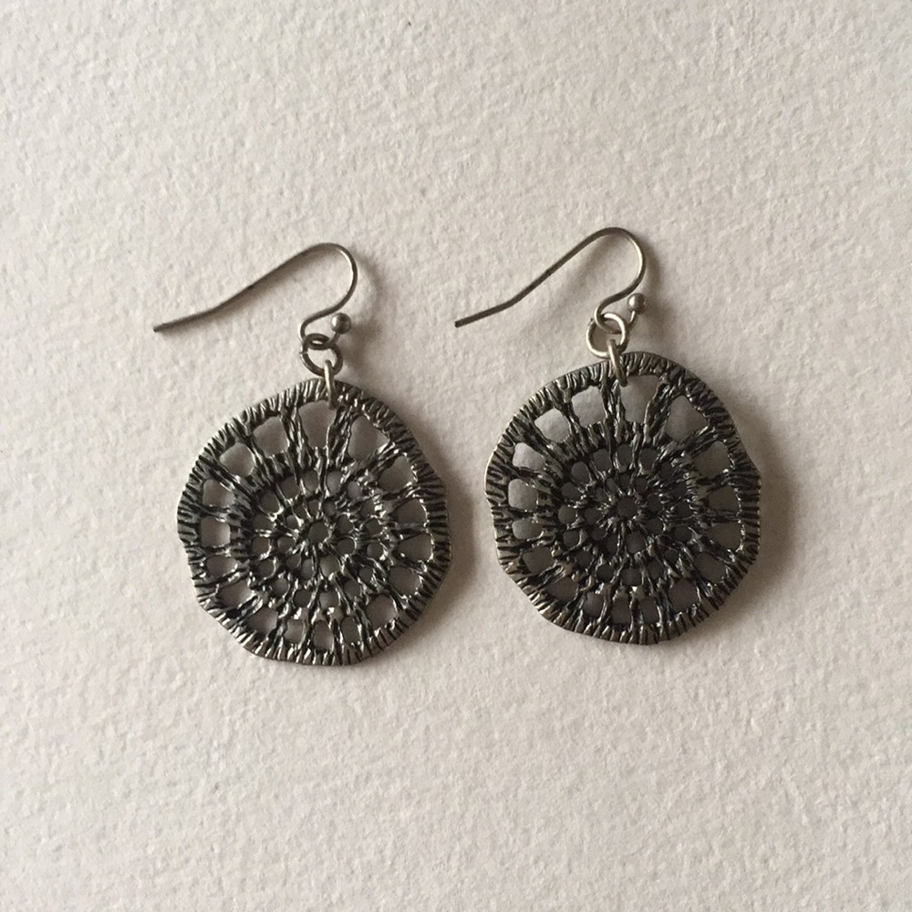 Silver spiral earrings